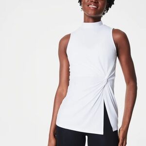 SPANX Butter Twist-Waist Top- Large White